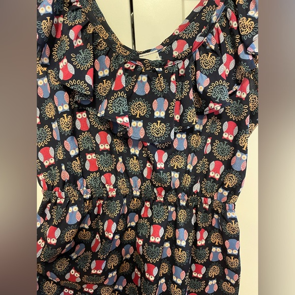 Audrey 3+1 adorable owl dress with ruffle neckline - Picture 2 of 5